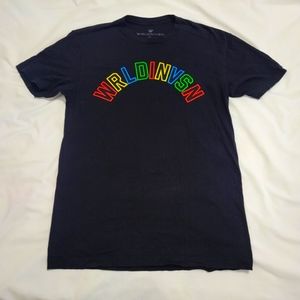 WRLDINVSN Black 100% Cotton 🌈 Embroidered Letters W Size Med